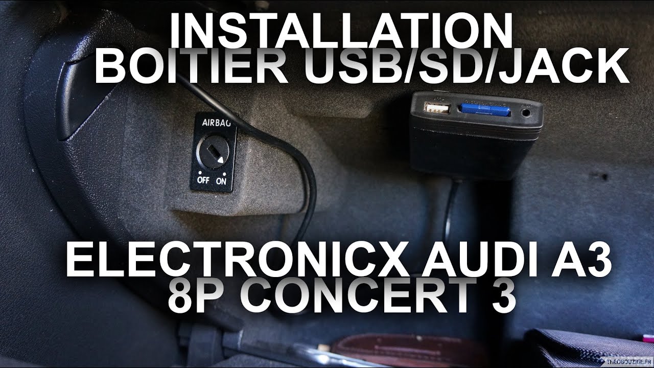 Installation du boitier USB/SD/Jack de chez Electronicx sur Audi A3 équipé du Concert 3 12pins