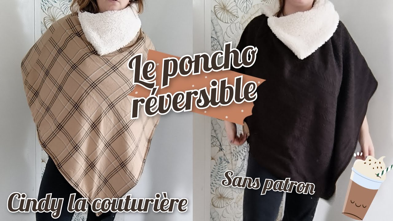 #diy #couture facile #tuto : le poncho réversible sans patron ~ Cindy la couturière