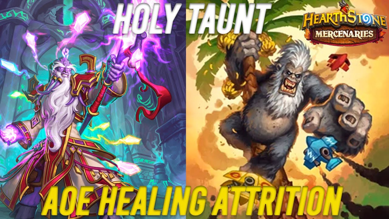 Holy Taunt AOE Healing Attrition - Hearthstone Mercenaries Team