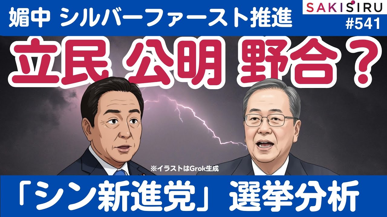 立民＆公明「野合」か？「シン新進党」爆誕で媚中、シルバーファースト推進⁉️最後に「アベプラ」出演告知も【1/12 SAKISIRU】