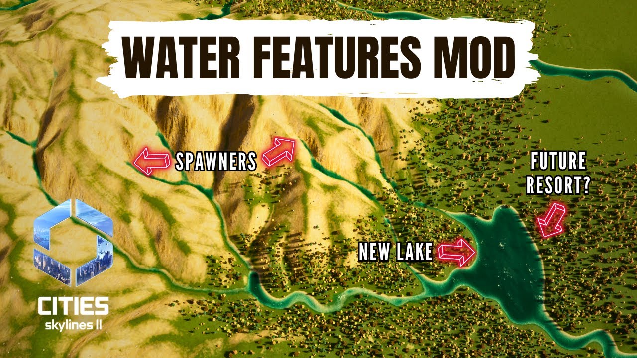 How to Create Realistic Mountain Streams | Water Features Mod | Cities: Skylines 2 | Lillehammer 10