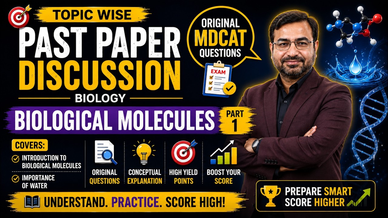 MDCAT Biology | Biological Molecules-Part 1 | Original Past Papers Discussion | Dr. Sheraz Ahmad