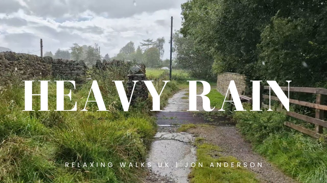 Heavy Rain Walk | England Countryside - Relaxing Rain Walk #rainsounds #rain