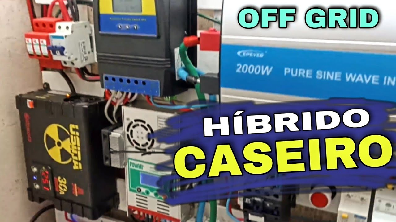 Sistema HÍBRIDO Caseiro de Energia Solar off grid | Fonte usina