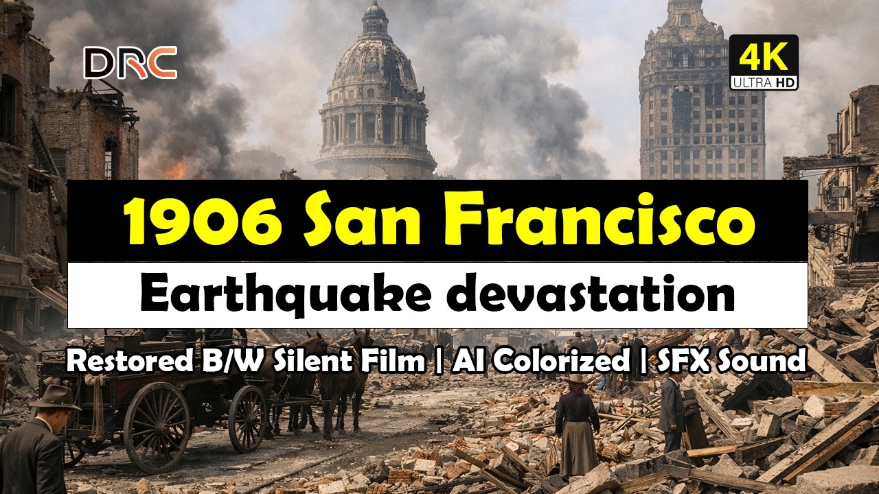 1906 San Francisco Earthquake Aftermath | Restored 4K 60Fps | Colorized | Upscaled | Market Street