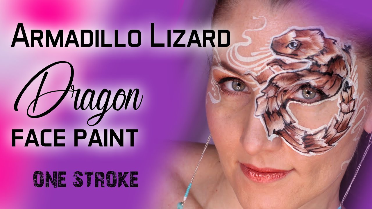 Armadillo Lizard one stroke face painting