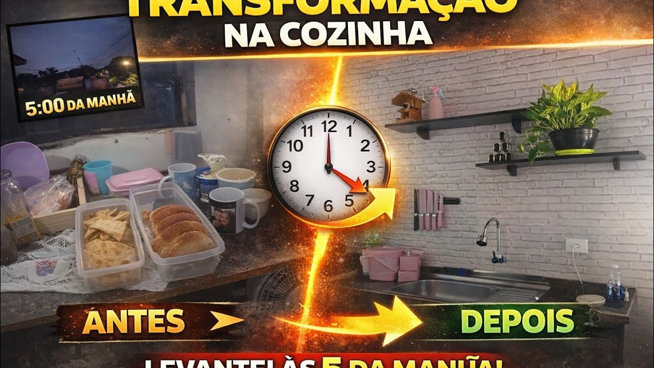 Levantei as 5:00 da manhã  / Primeiro dia de aula das meninas/ transformação na cozinha