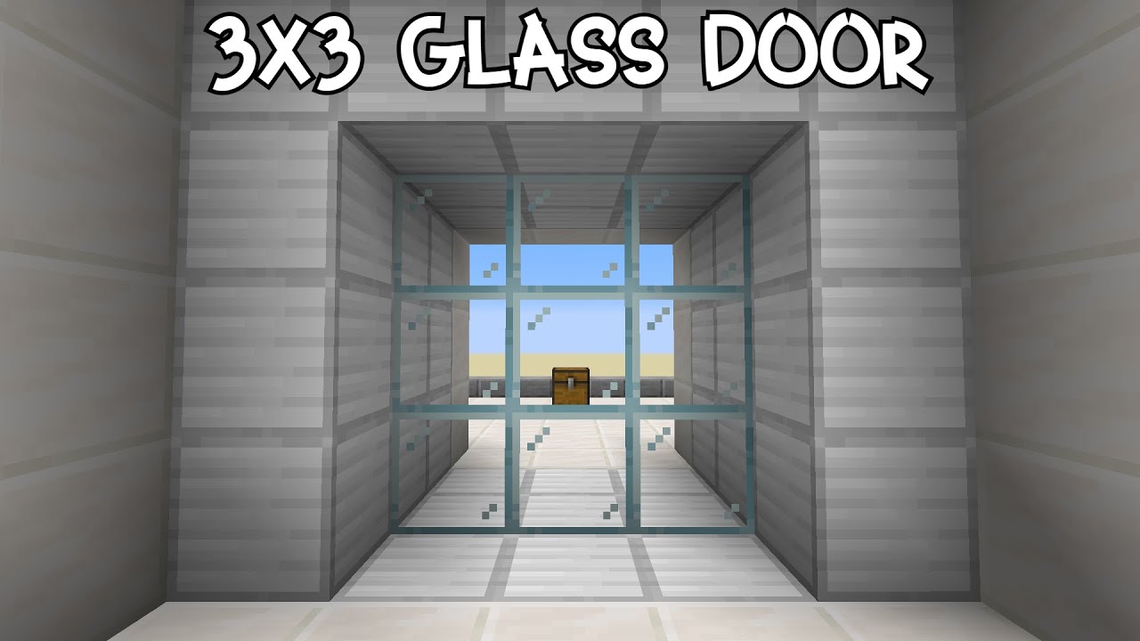 Дверь поршневая 3x3, но полностью стеклянная [Minecraft 1.16]
