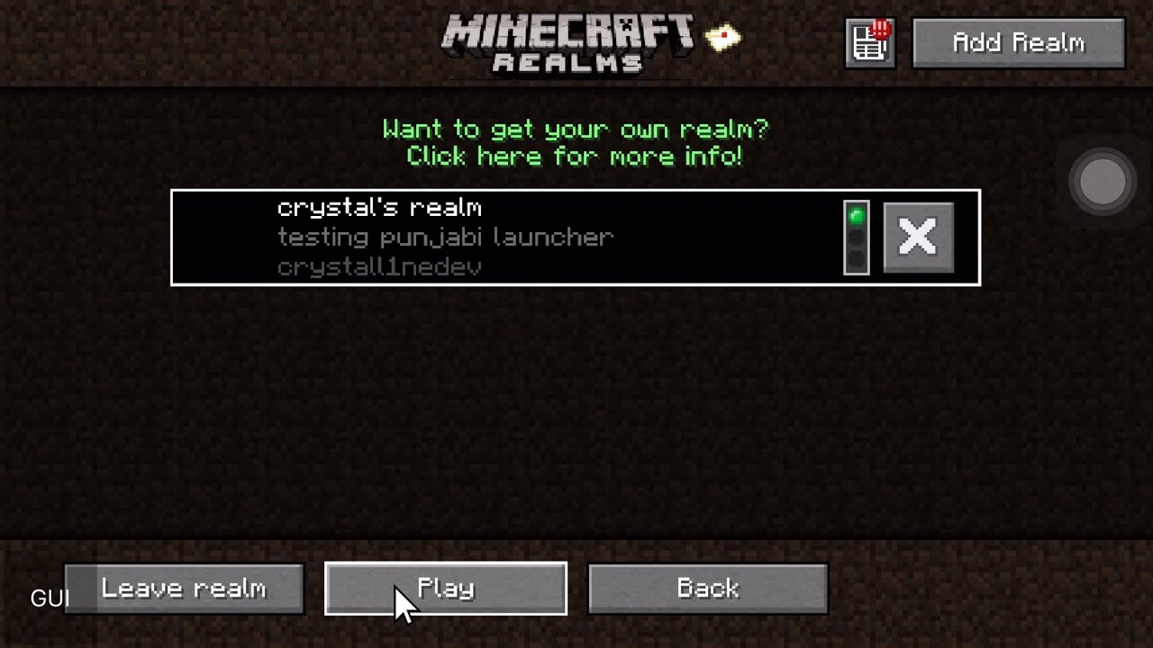 Minecraft Java Realms in PojavLauncher