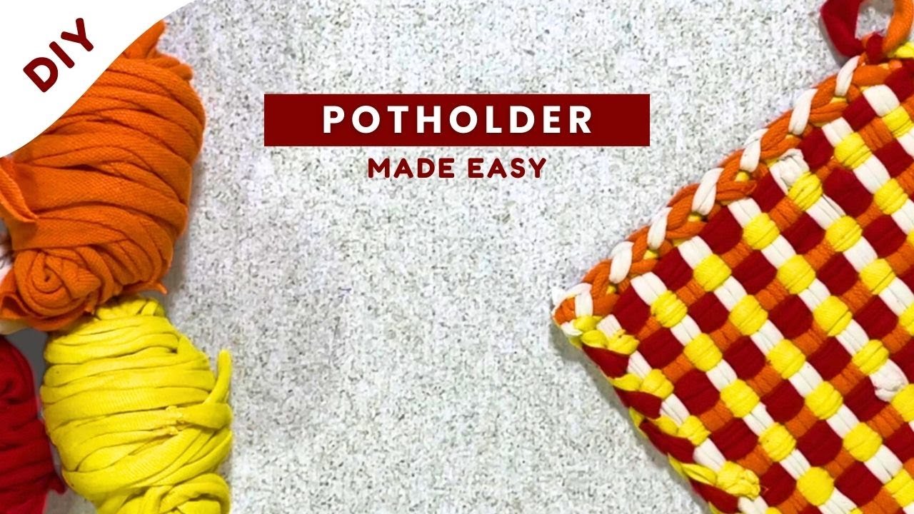 String Potholder (Full Tutorial) | How to weave a potholder using t-shirt yarn