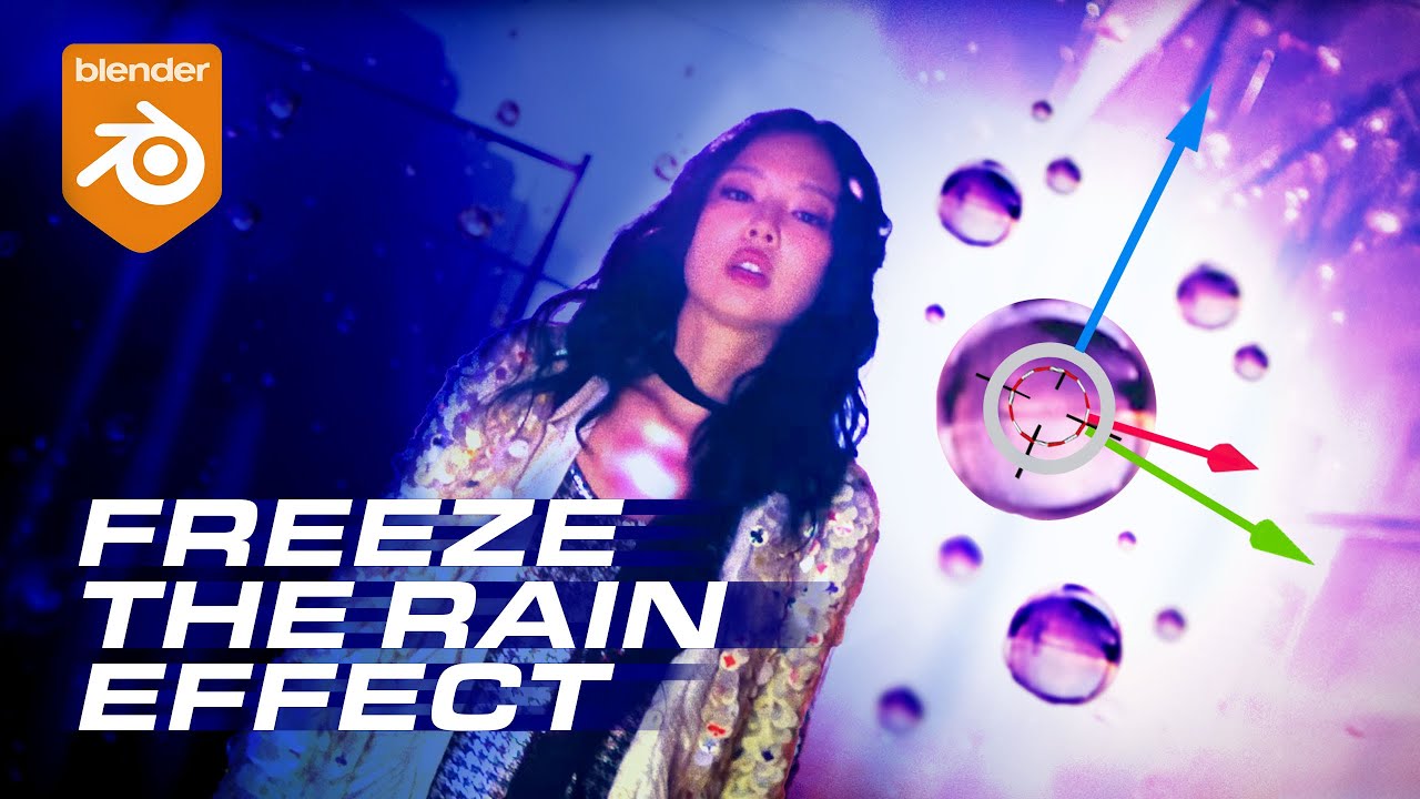 Freeze the rain like JENNIE | Blender Tutorial