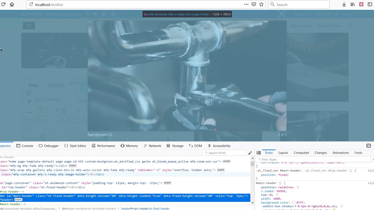 z-index for lightbox in Divi
