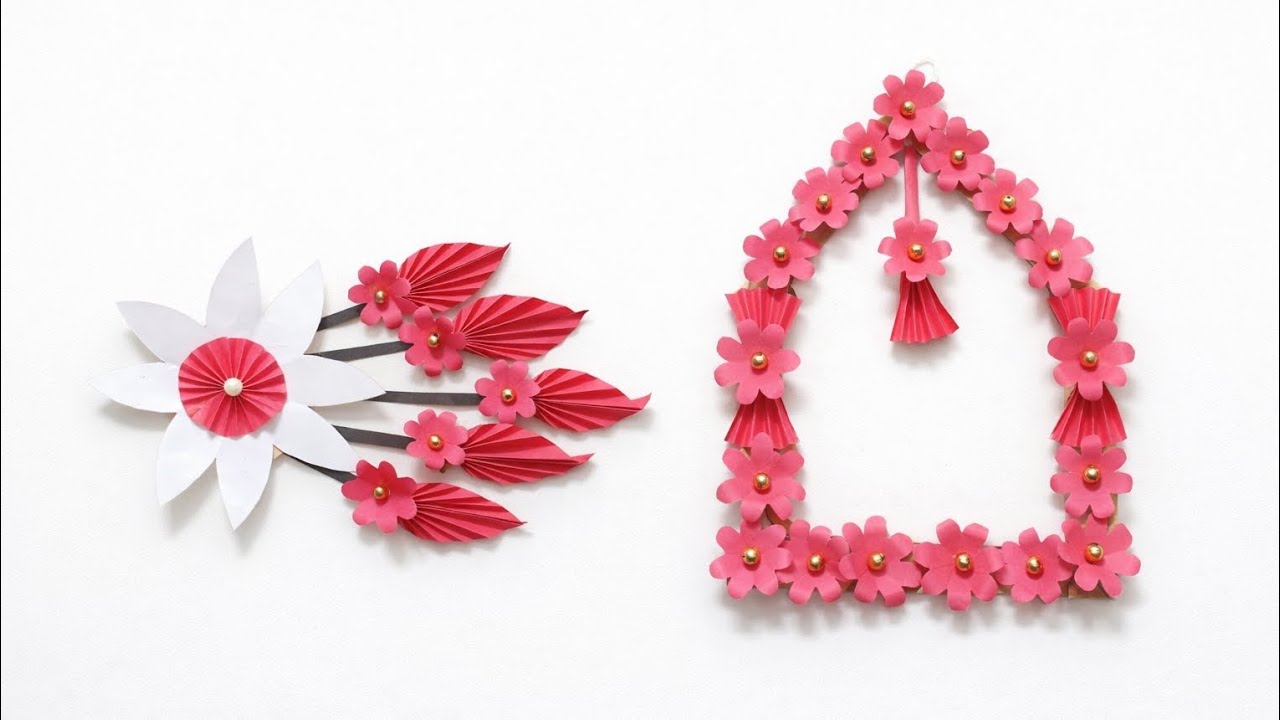 घर पर बनाया सुंदर Paper Flower Wall Hanging 😍 | Easy DIY Craft Vlog