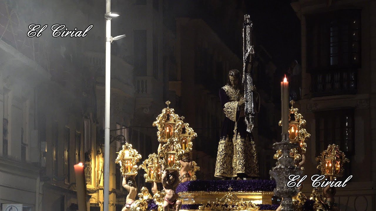 NAZARENO DEL PASO Y VIRGEN DE LA ESPERANZA MALAGA 2024 BENDICION EN TRIBUNA Y CURVA CON LARIOS 4K