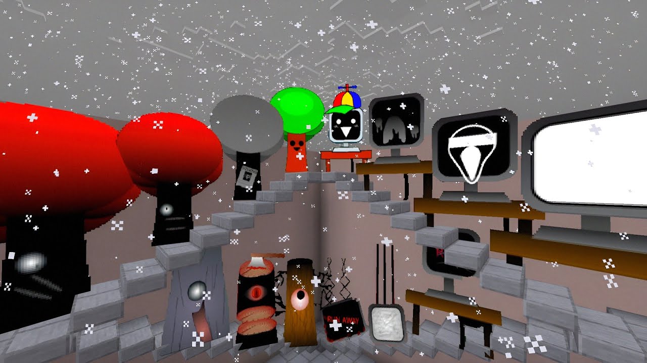 My Sprunki Horror Tree and Computer all Phase in Winter in Minecraft Pe