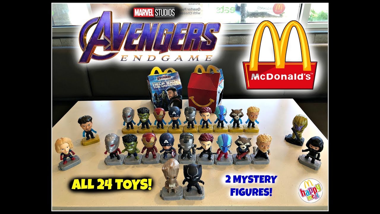 AVENGERS ENDGAME Movie MCDONALDS Happy Meal Toys! ALL 24 TOYS! 2 Mystery Figures! April 2019!