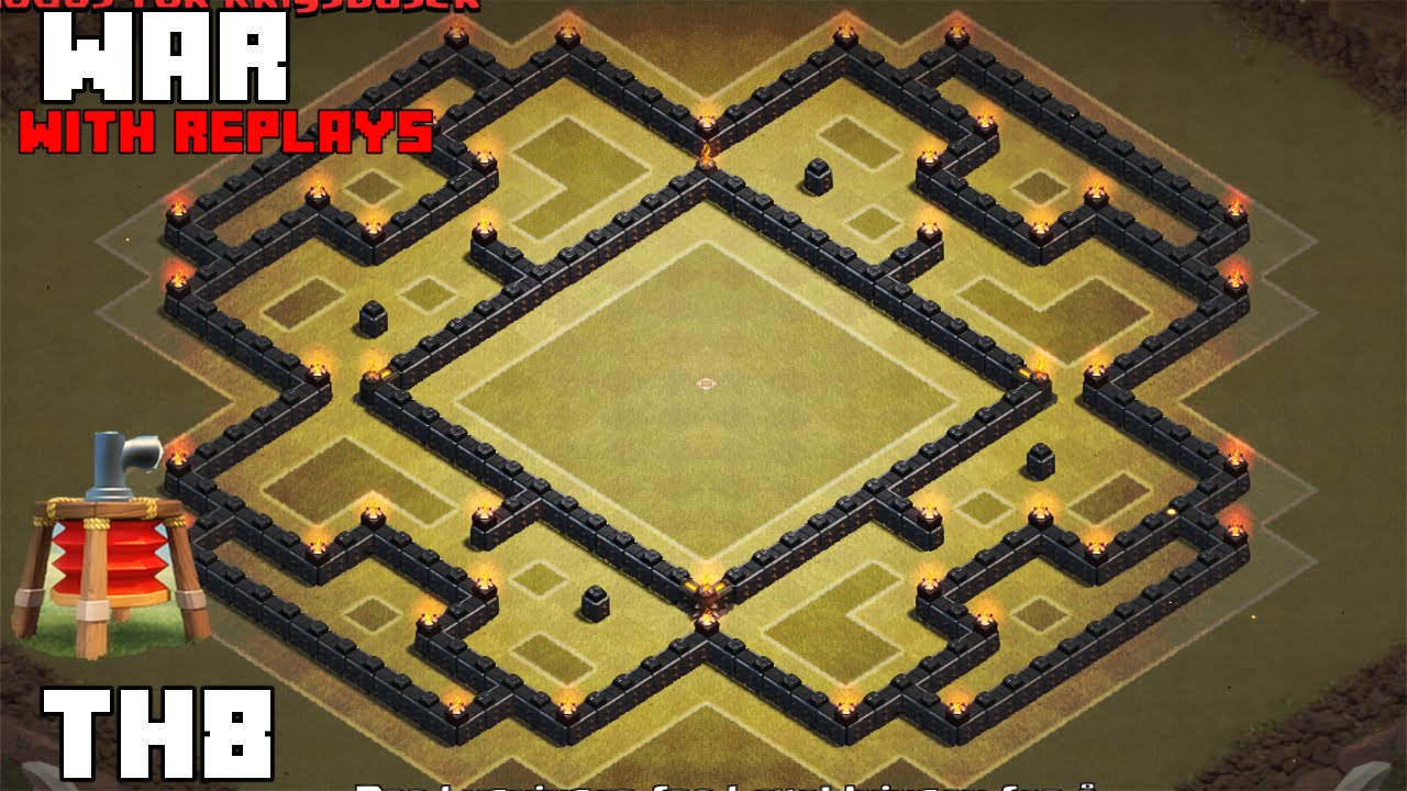 Clash Of Clans: TH8 War Base/With Replays 2015 [The Cube]