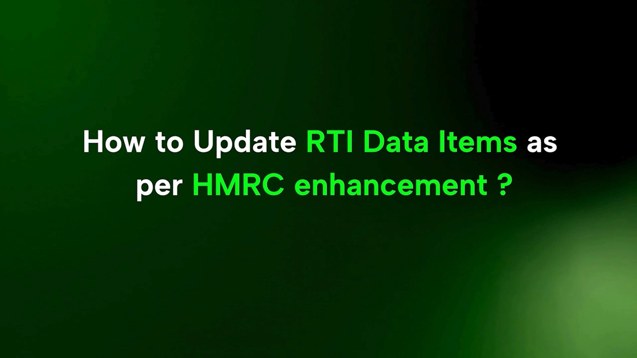 How to update RTI data items in Qnipay as per HMRC enhancement