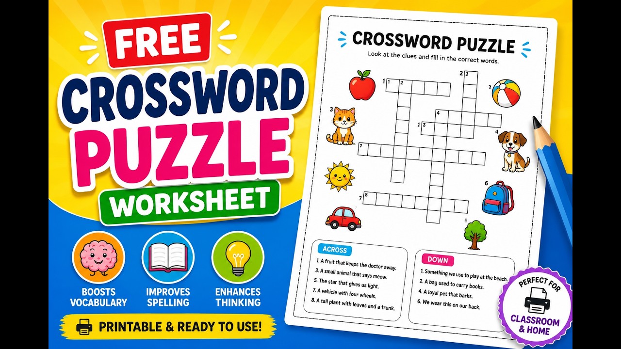 Free Crossword Puzzle Worksheet Generator | TinyTreks