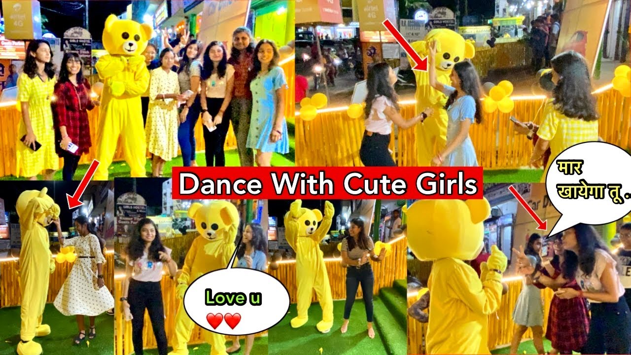 Teddy bear dance with cute girls😂|| teddy bear pranks || teddy bear bokaro | bokaro teddy
