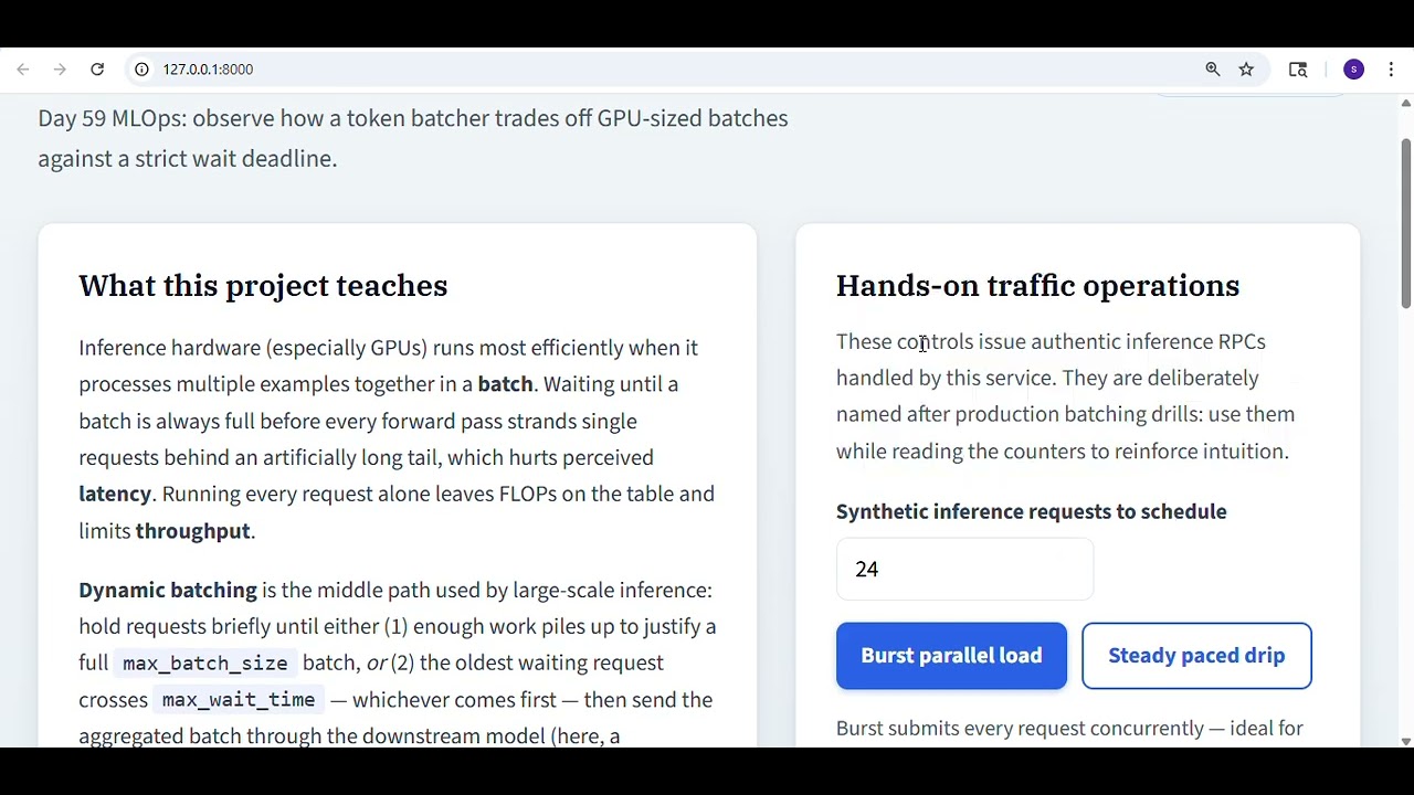 Day 59: Dynamic Batching: Optimizing Throughput without Sacrificing Latency #mlops #batching