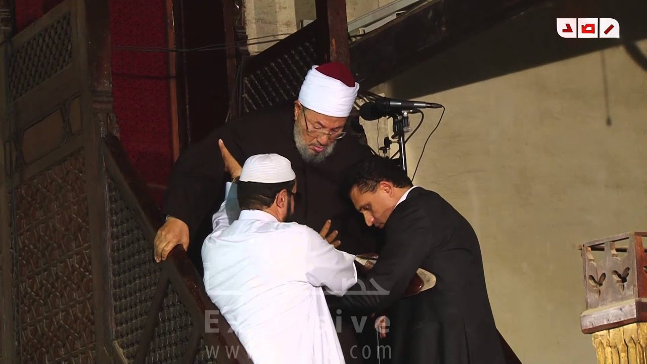 القرضاوي على منبر الازهر لأول مرة منذ عشرات السنين