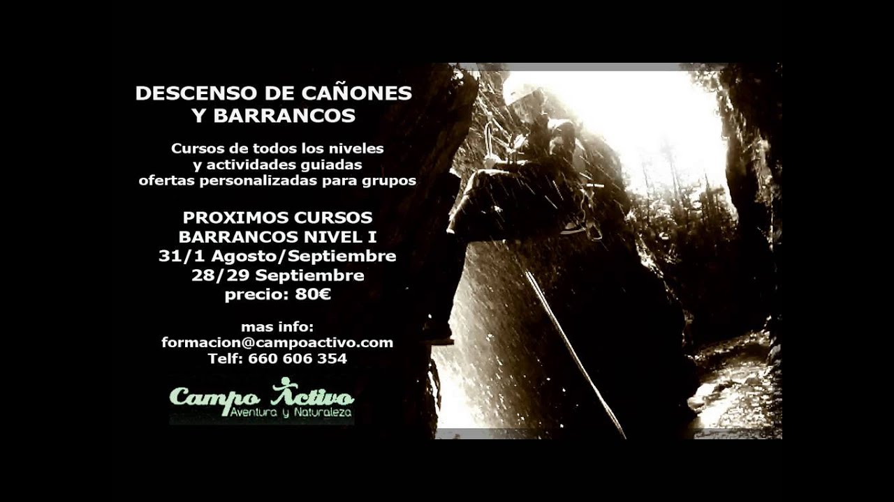 Campo Activo - Curso de Barranquismo Nivel 1 - Sabado/Domingo