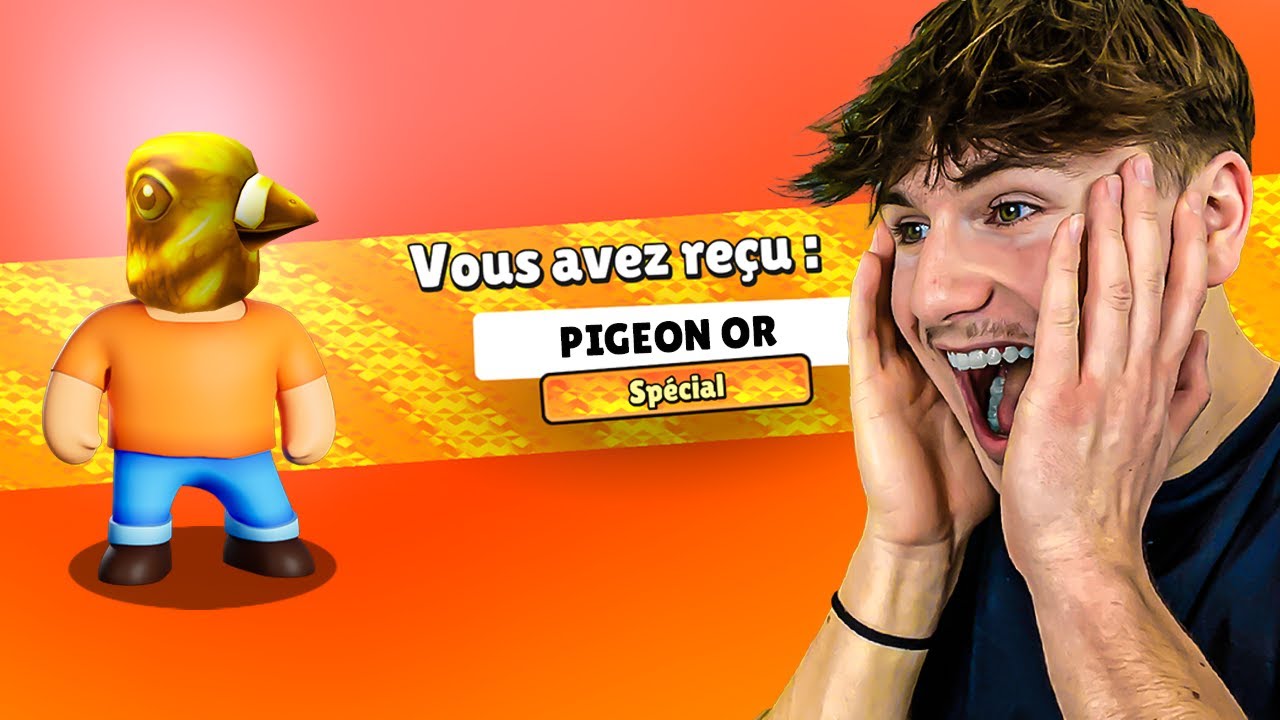 J'OBTIENS LE SKIN PIGEON EN OR SUR STUMBLE GUYS !! (Dinguerie)