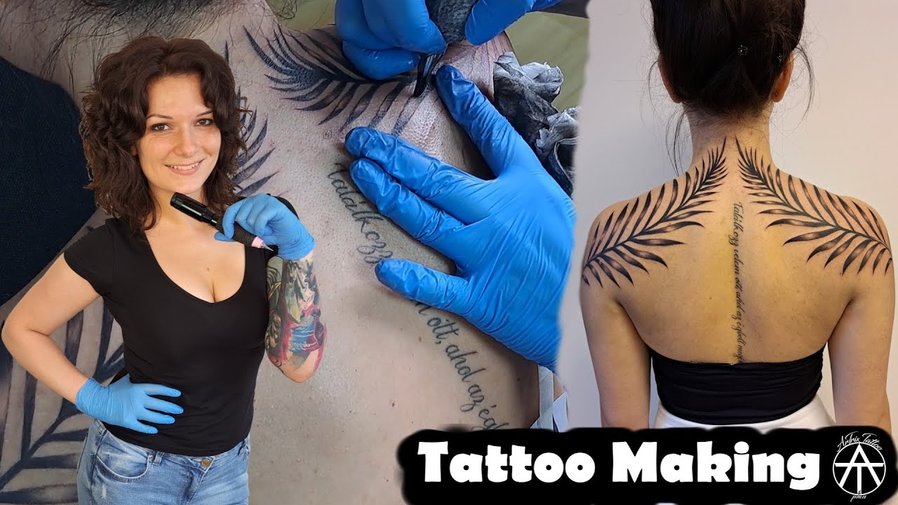 Tattoo making process: Leafs for Women - Time lapse