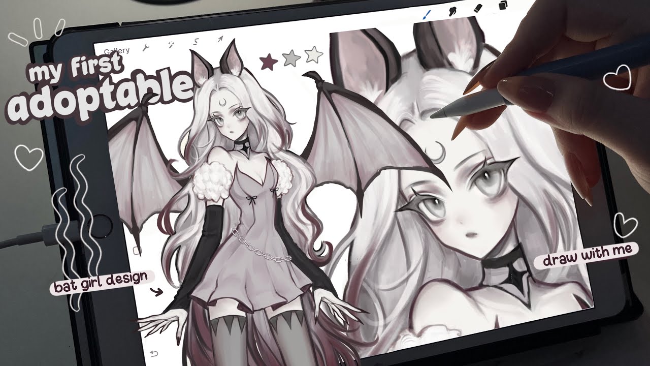 draw with me ★ my first adoptable .ᐟ ˚✧ ˖  [procreate, real time process, ipad asmr, lofi music ]