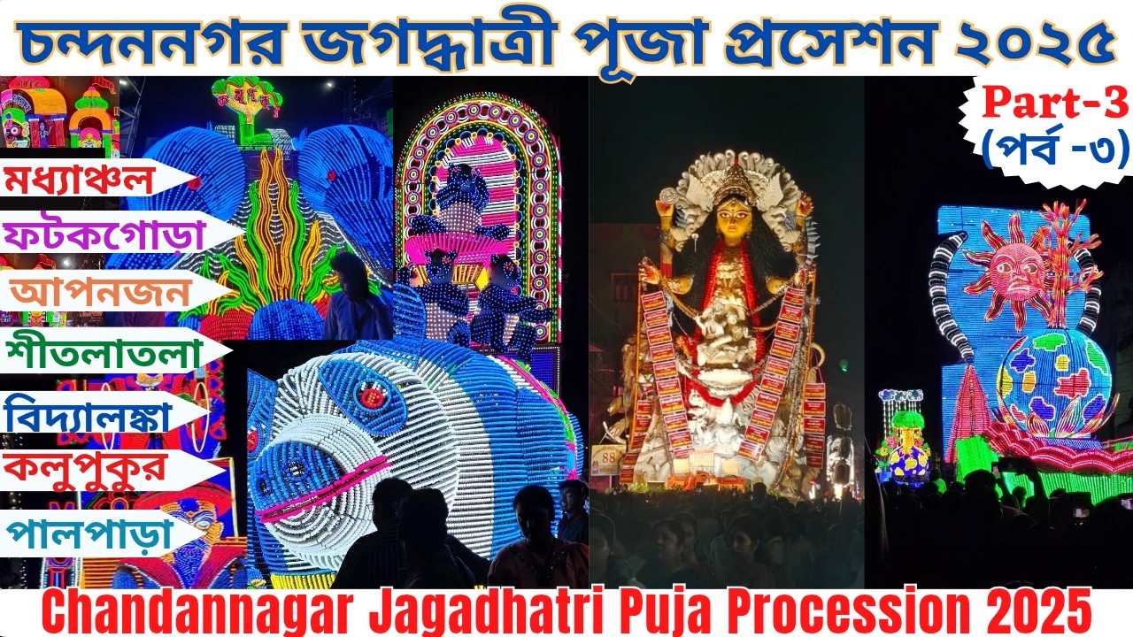 CHANDANNAGAR JAGADHATRI PUJA PROCESSION 2025 | BEST PROCESSION | CHANDANNAGAR  JAGADHATRI PUJA 2025|