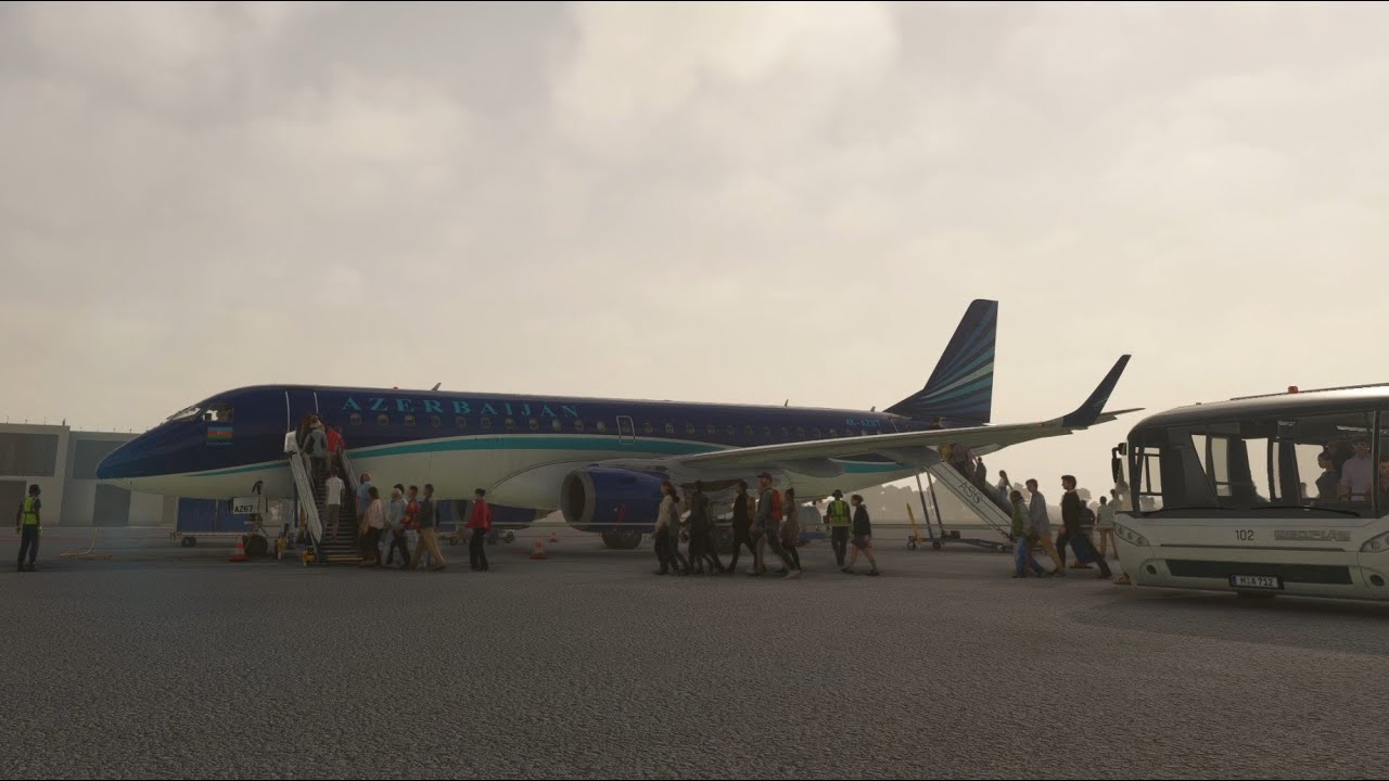 AZAL, Lənkəran - Bakı uçuşu, Embraer 190. Microsoft Flight Simulator 2020
