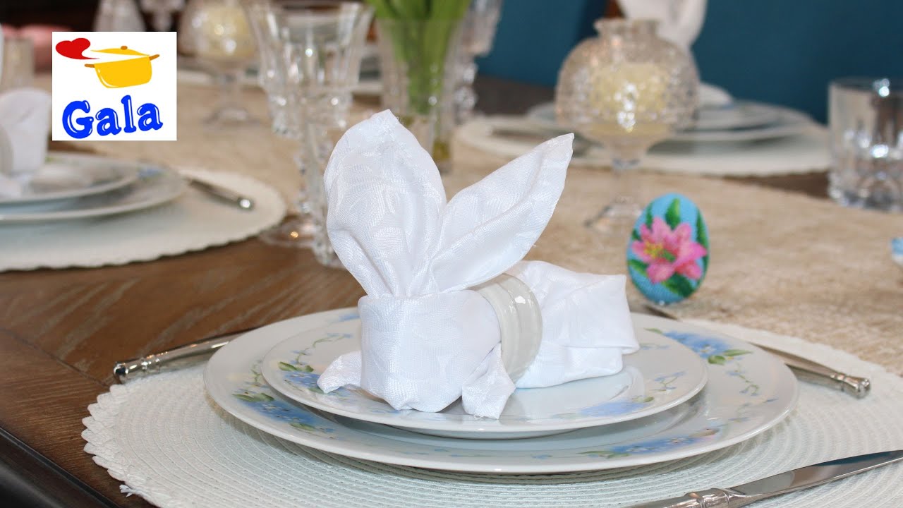 Easter Bunny with Paws Napkin Folding 🐇 – Napkin Ring Fold for Spring Tables