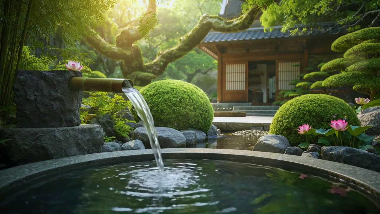 Sleep Meditation Music  Gentle Piano & Bamboo Water Sounds for Calm Mind & Stress Relief