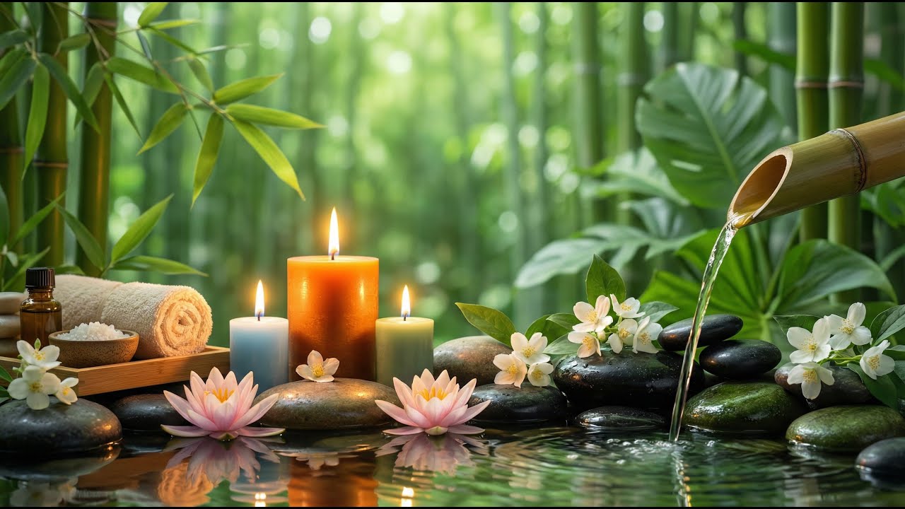 Warm gentle piano 🕯️ deep sleep & calm 🌿 bamboo water sounds ✨