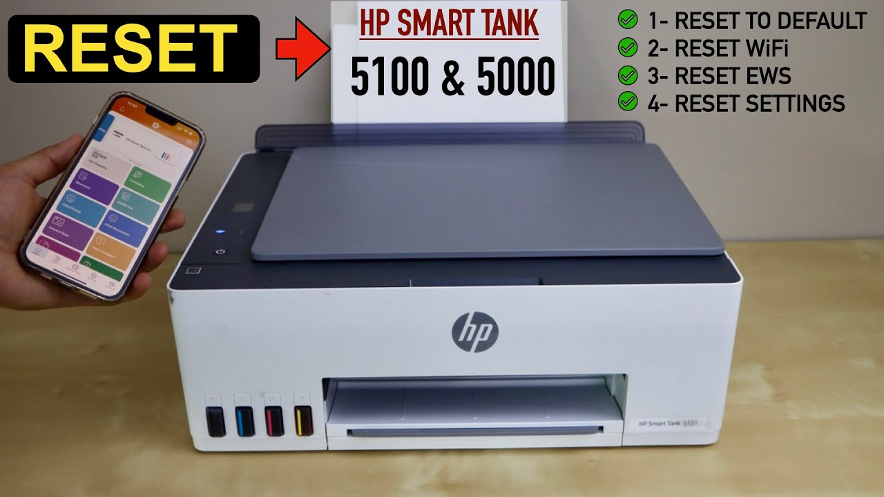 Как сбросить настройки принтера HP Smart Tank 5000 | 5100 | 5101 до значений по умолчанию?