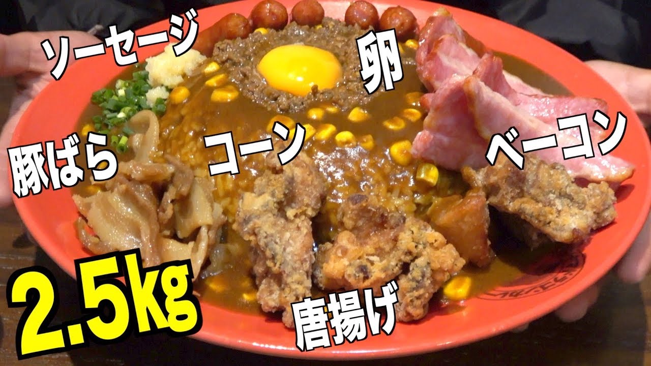 2.5kgのメガ盛りカレー完食に挑戦してみた！[フジヤマドラゴンカレー]