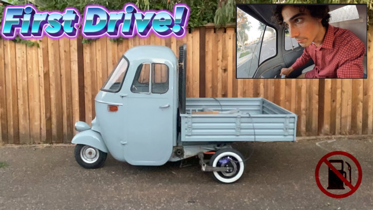 Piaggio Ape First Test Drive | 1963 Piaggio Ape EV Conversion Part 2