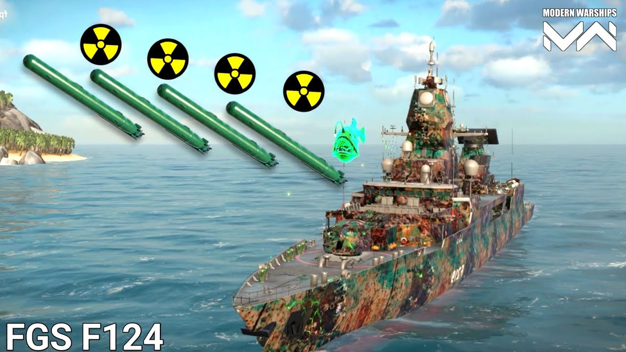 FGS F124 With 4x Mark-45 ASTOR (483mm) Nuke Torpedoes - Modern Warships Gameplay