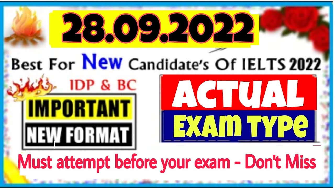 28 September 2022 : IELTS Listening Practice test with answers : Actual Exam type