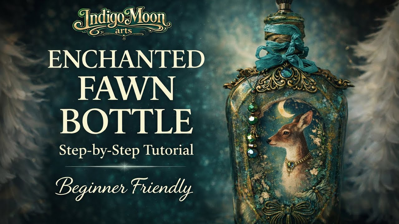 How to Make an Enchanted Fawn Decoupage Bottle | Step-by-Step Tutorial (Part 10 of 23) Blending 