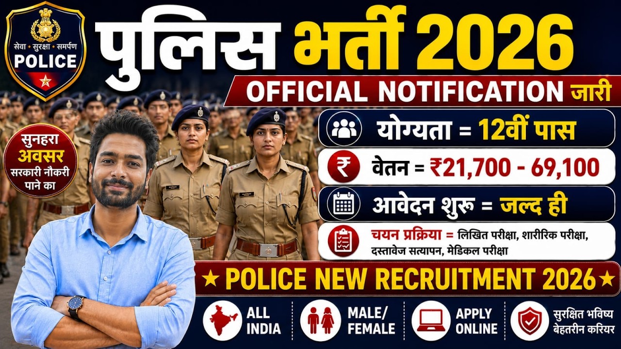 Police Constable Vacancy 2026 | पुलिस कॉन्स्टेबल भर्ती 2026 | Govt Jobs 2026 | Police Bharti 2026