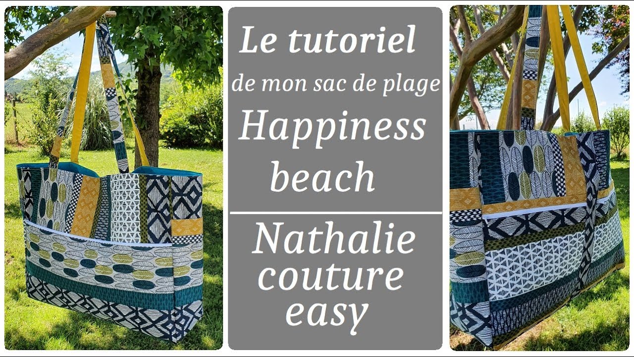 Vous avez besoin d'un grand sac pour les vacances? voici le tuto du sac de plage happiness beach