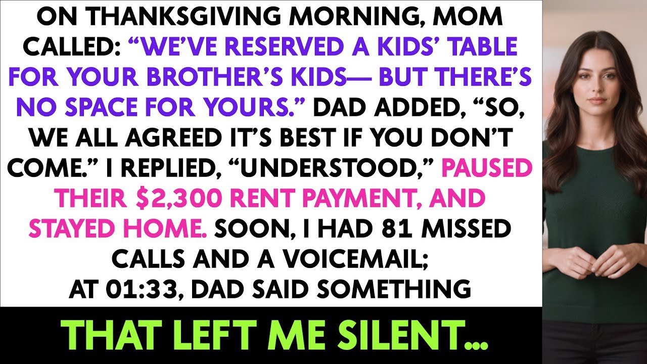 On Thanksgiving Morning, Mom Called: “We’ve Reserved A Kids’ Table For Your Brother’s Kids— But...