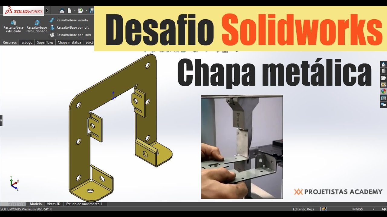 DESAFIO CHAPA METÁLICA NO SOLIDWORKS - MODELAGEM CRIATIVA