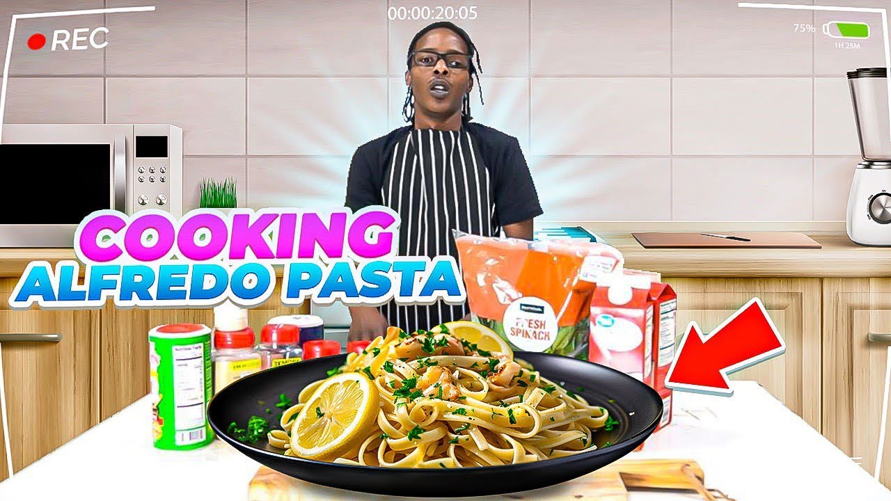 Cooking Shrimp Alfredo Pasta