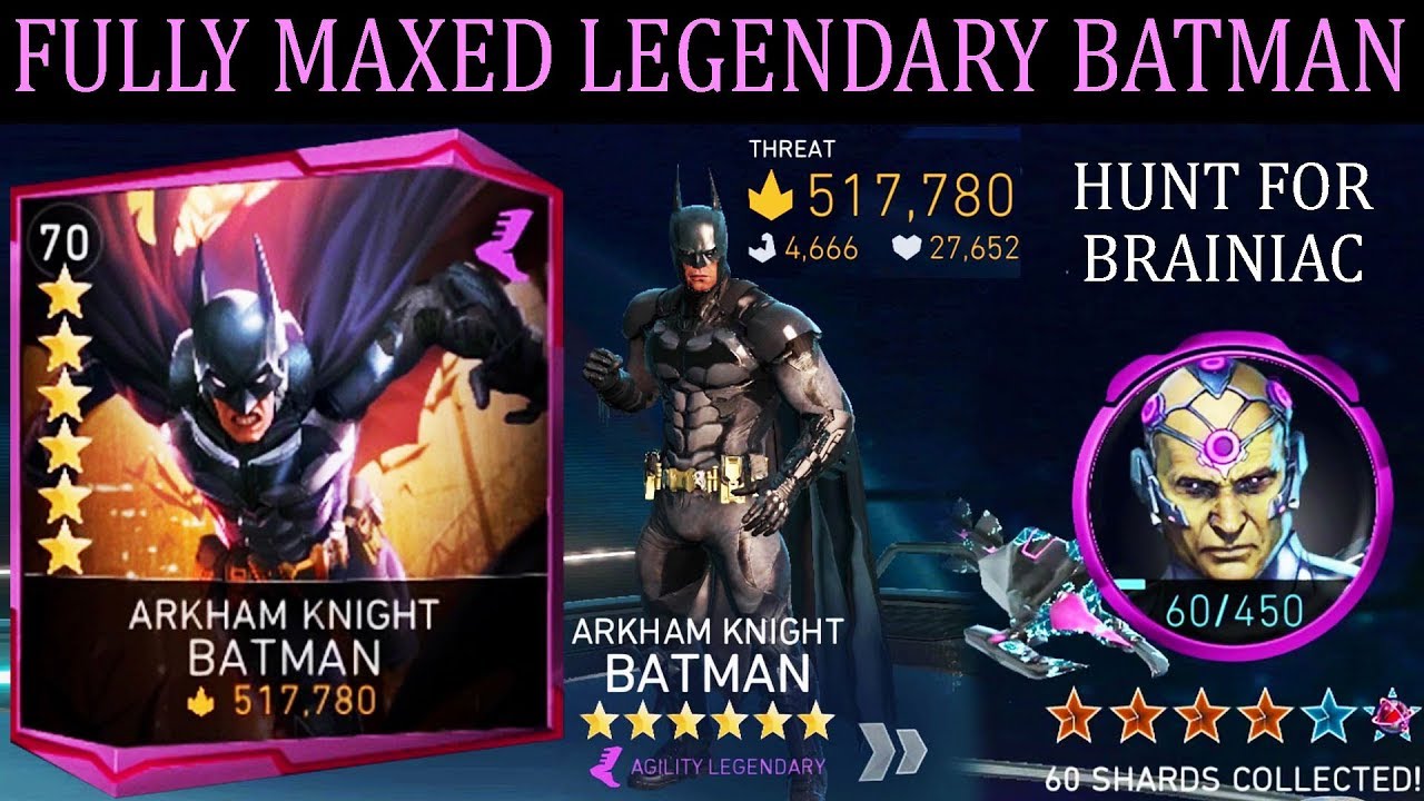 Injustice 2 Mobile. FULLY MAXED Arkham Knight Batman. 500k+ Threat. BEST CHARACTER IN THE GAME!