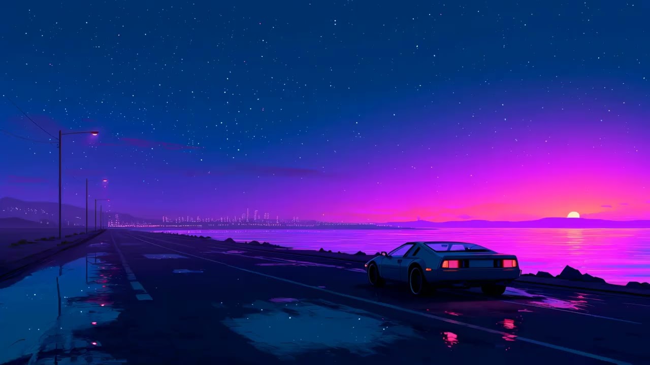 feel good synthwave ~chillsynth mix ~city lights & ocean nights