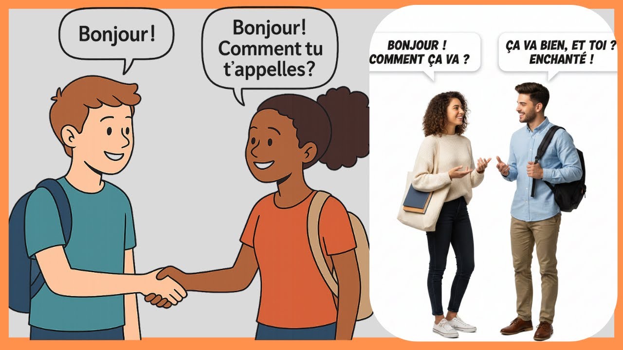Bonjour madame enchant Enchantée, monsieur✨ in  a professional situation Easy French for Beginners