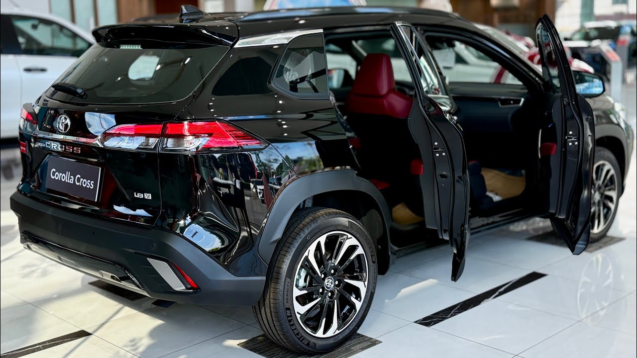 The New 2025 Toyota Corolla Cross 1.8V - Super Premium Family SUV Black Color 